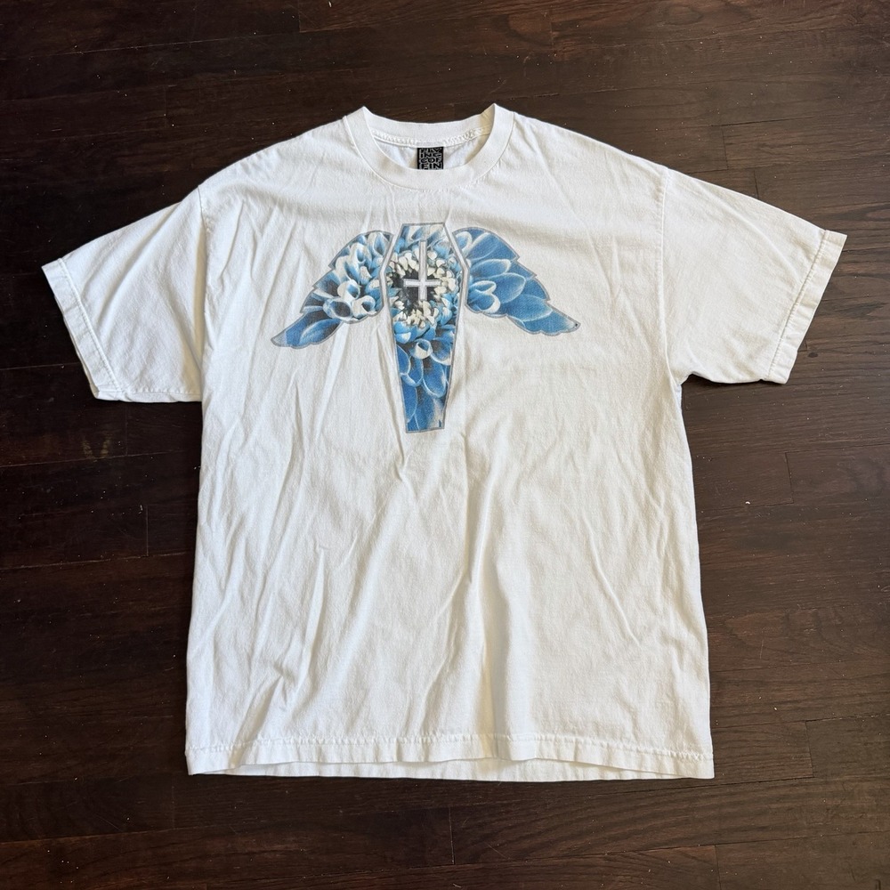 Vintage Flying Coffin T Shirt Size XL Jesus Tee Vintage White